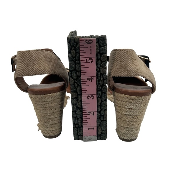 Aldo Tan Leather Cheetah Print Wedge Espadrille Heels Size 6 Women’s - Picture 6 of 10